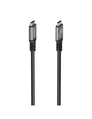 AISENS Cable USB 3.2 Gen1 Aluminio 5Gbps 4K@60Hz 3A 60W E-Mark, Tipo USB-C M-USB-C M, Negro, 7.0M