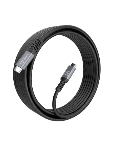 AISENS Cable USB 3.2 Gen1 Aluminio 5Gbps 4K@60Hz 3A 60W E-Mark, Tipo USB-C M-USB-C M, Negro, 7.0M
