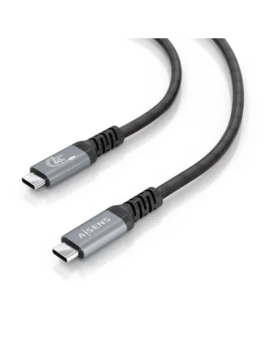 AISENS Cable USB 3.2 Gen1 Aluminio 5Gbps 4K@60Hz 3A 60W E-Mark, Tipo USB-C M-USB-C M, Negro, 7.0M
