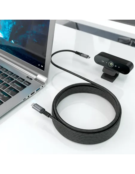 AISENS Cable USB 3.2 Gen1 Aluminio 5Gbps 4K@60Hz 3A 60W E-Mark, Tipo USB-C M-USB-C M, Negro, 7.0M