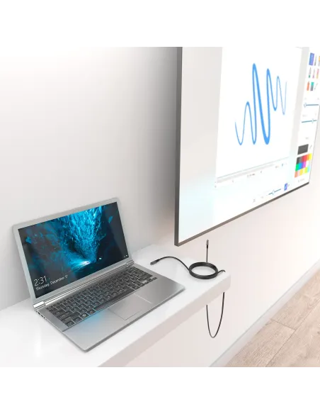 AISENS Cable USB 3.2 Gen1 Aluminio 5Gbps 4K@60Hz 3A 60W E-Mark, Tipo USB-C M-USB-C M, Negro, 7.0M