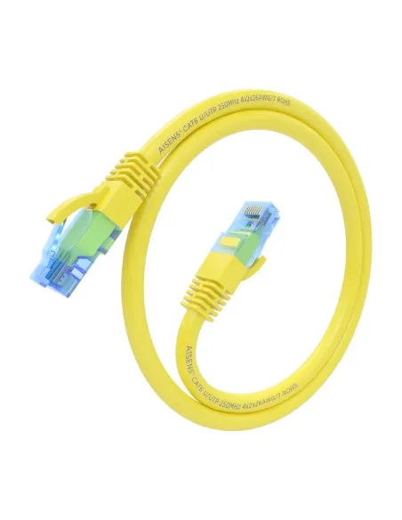 AISENS Cable De Red Latiguillo RJ45 Cat.6 UTP AWG26 CCA, Amarillo, 30 cm
