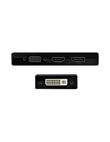 AISENS Conversor USB-C A DP DVI HDMI VGA, USB-C M-DP H-DVI H-HDMI H-Vga H, Negro, 15cm