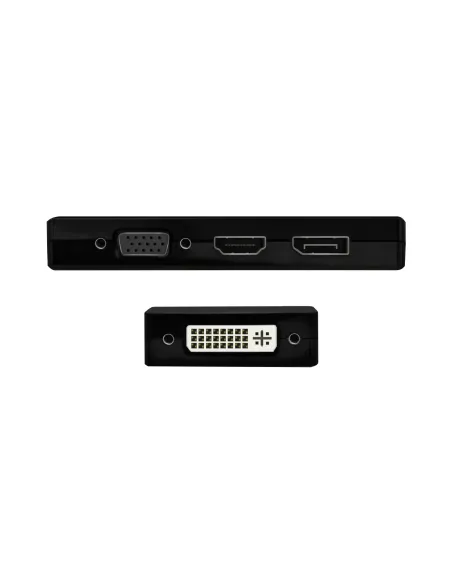 AISENS Conversor USB-C A DP DVI HDMI VGA, USB-C M-DP H-DVI H-HDMI H-Vga H, Negro, 15cm