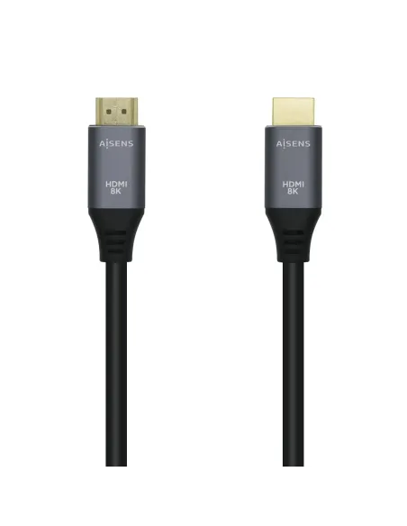 AISENS Cable HDMI V2.1 Ultra Alta Velocidad   HEC 8k@60Hz 48Gbps, A M-A M, Gris Negro, 0.5m