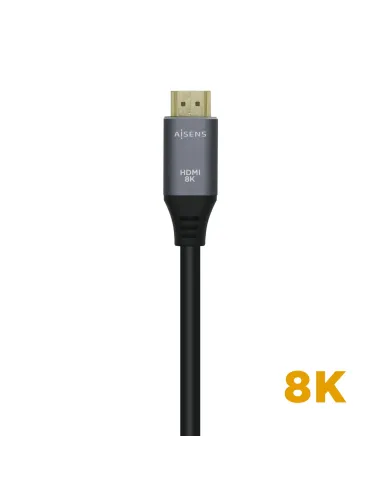 AISENS Cable HDMI V2.1 Ultra Alta Velocidad   HEC 8k@60Hz 48Gbps, A M-A M, Gris Negro, 0.5m