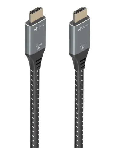 AISENS Cable HDMI V2.1 ultra alta velocidad   HEC 8K@60Hz 48Gbps, A M-A M, Gris Negro, 10m