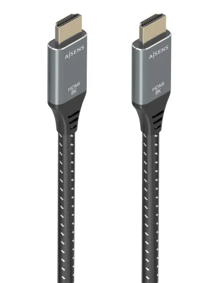 AISENS Cable HDMI V2.1 ultra alta velocidad   HEC 8K@60Hz 48Gbps, A M-A M, Gris Negro, 10m