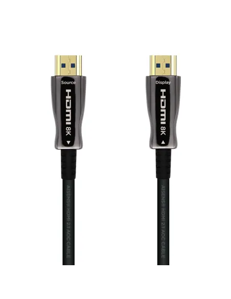 AISENS Cable HDMI V2.1 AOC Ultra Alta Velocidad   HEC 8k@60Hz 4k@120Hz 4 4 4 48Gbps, A M-A M, Negro, 100m