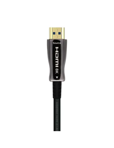 AISENS Cable HDMI V2.1 AOC Ultra Alta Velocidad   HEC 8k@60Hz 4k@120Hz 4 4 4 48Gbps, A M-A M, Negro, 100m