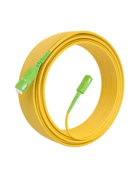 AISENS Cable Fibra Óptica Latiguillo G657A2 3.0 9 125 SMF Simplex CPR DCA LSZH, SC APC-SC APC, Amarillo, 20m
