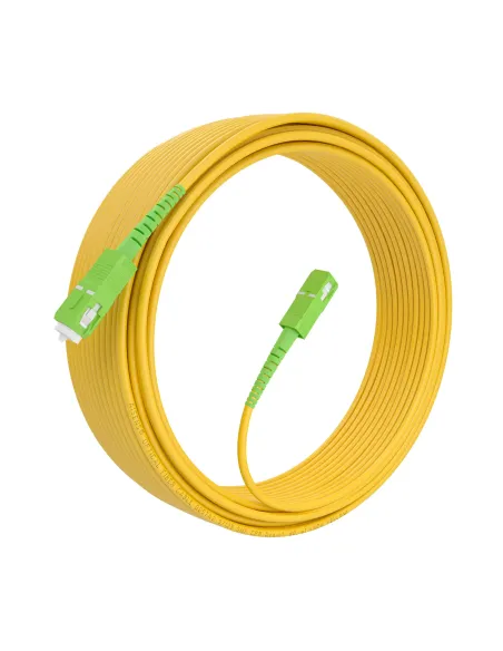 AISENS Cable Fibra Óptica Latiguillo G657A2 3.0 9 125 SMF Simplex CPR DCA LSZH, SC APC-SC APC, Amarillo, 15m