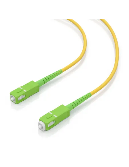 AISENS Cable Fibra Óptica Latiguillo G657A2 3.0 9 125 SMF Simplex CPR DCA LSZH, SC APC-SC APC, Amarillo, 15m