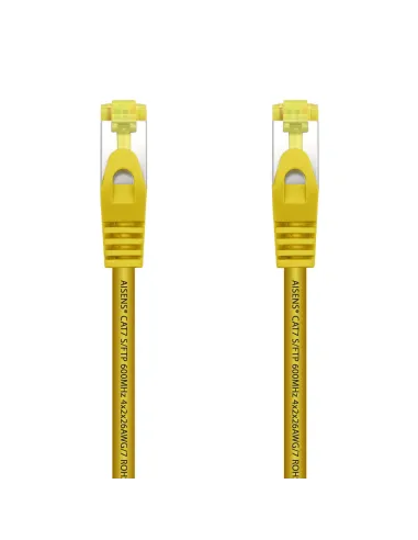 AISENS Cable De Red Latiguillo RJ45 LSZH Cat.7 600 MHz S FTP PIMF AWG26, Amarillo, 2.0 m