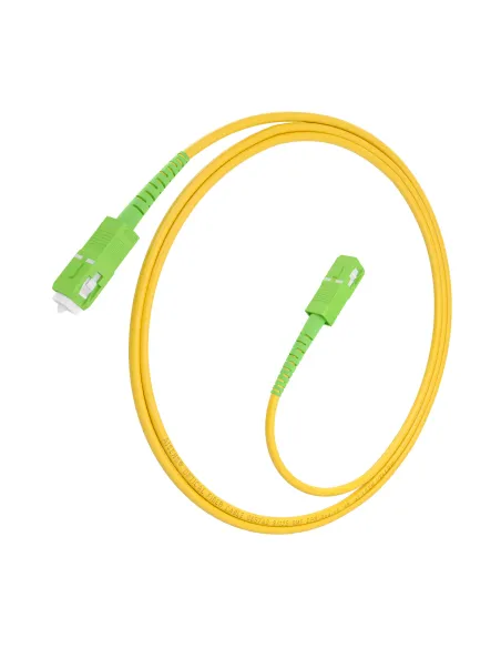 AISENS Cable Fibra Óptica Latiguillo G657A2 3.0 9 125 SMF Simplex CPR DCA LSZH, SC APC-SC APC, Amarillo, 2.0m