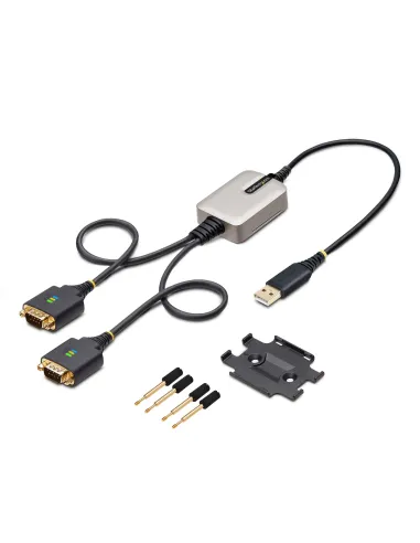 StarTech.com Cable Adaptador USB a 2 Puertos Serie de 60cm - Cable Conversor USB a Serial - Retención COM - FTDI - Protección