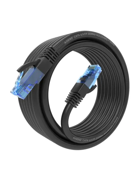 AISENS Cable De Red Latiguillo RJ45 Cat.6 UTP AWG26 CCA, Negro, 4.0 m