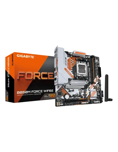 GIGABYTE B850M FORCE WIFI6E Placa Base – Compatible con procesadores AMD Ryzen serie 9000, VRM digital de 8+2+2 fases, hasta
