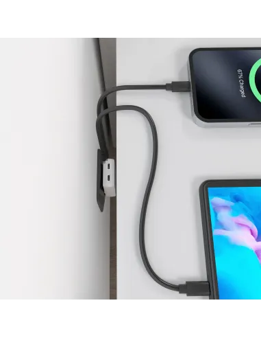 AISENS Cargador De Pared GaN Ultra Delgado 30W, 2xUSB-C PD3.0 QC4.0, Blanco
