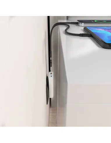 AISENS Cargador De Pared GaN Ultra Delgado 65W, 1xUSB-C PD3.0 QC4.0, 1xUSB-A QC3.0, Blanco