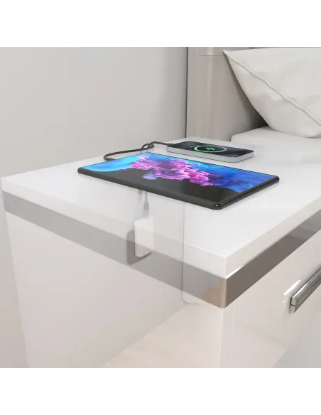 AISENS Cargador De Pared GaN Ultra Delgado 65W, 1xUSB-C PD3.0 QC4.0, 1xUSB-A QC3.0, Blanco