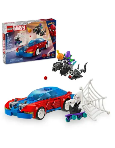 Lego marvel coche de carreras spiderman y duende verde venomizado