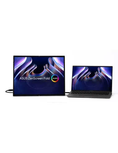 ASUS ZenScreen Fold OLED MQ17QH pantalla para PC 43,9 cm (17.3") 2560 x 1920 Pixeles Quad HD Plata