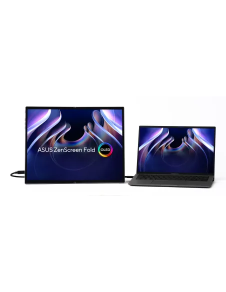 ASUS ZenScreen Fold OLED MQ17QH pantalla para PC 43,9 cm (17.3") 2560 x 1920 Pixeles Quad HD Plata