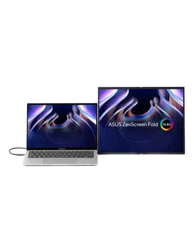 ASUS ZenScreen Fold OLED MQ17QH pantalla para PC 43,9 cm (17.3") 2560 x 1920 Pixeles Quad HD Plata