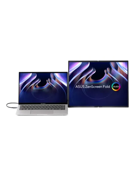 ASUS ZenScreen Fold OLED MQ17QH pantalla para PC 43,9 cm (17.3") 2560 x 1920 Pixeles Quad HD Plata