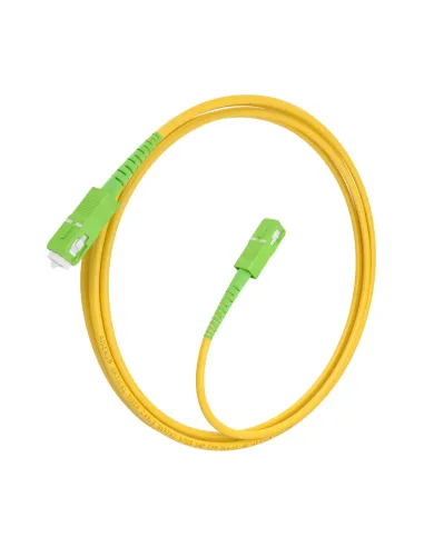 AISENS Cable Fibra Óptica Latiguillo G657A2 3.0 9 125 SMF Simplex CPR DCA LSZH, SC APC-SC APC, Amarillo, 3.0m