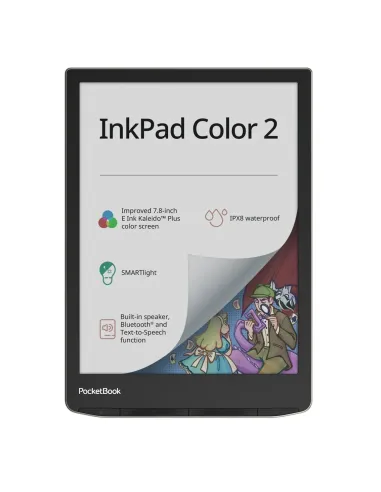 Libro electronico pocketbook inkpad color 2 7.8pulgadas 16gb moon silver - color negro y plateado