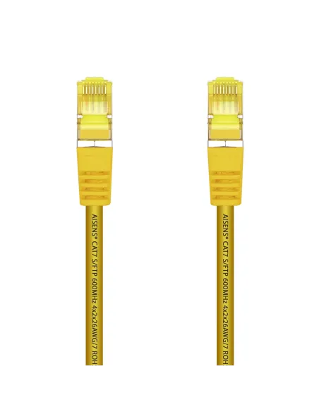 AISENS Cable De Red Latiguillo RJ45 LSZH Cat.7 600 MHz S FTP PIMF AWG26, Amarillo, 1.0 m