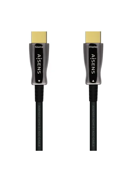 AISENS Cable HDMI V2.1 AOC Ultra Alta Velocidad   HEC 8k@60Hz 4k@120Hz 4 4 4 48Gbps, A M-A M, Negro, 60m