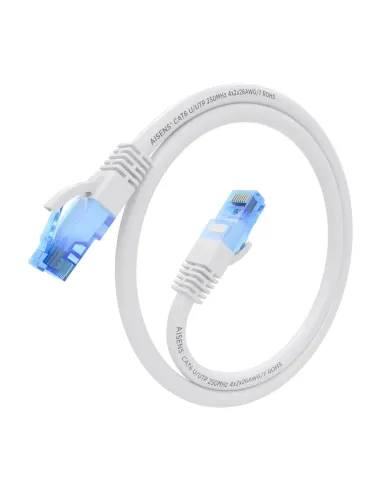 AISENS Cable De Red Latiguillo RJ45 Cat.6 UTP AWG26 CCA, Blanco, 25 cm