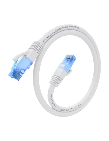 AISENS Cable De Red Latiguillo RJ45 Cat.6 UTP AWG26 CCA, Blanco, 25 cm