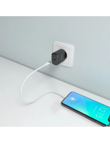 AISENS Cargador GaN 30W, 1xUSB-C PD3.0, Negro