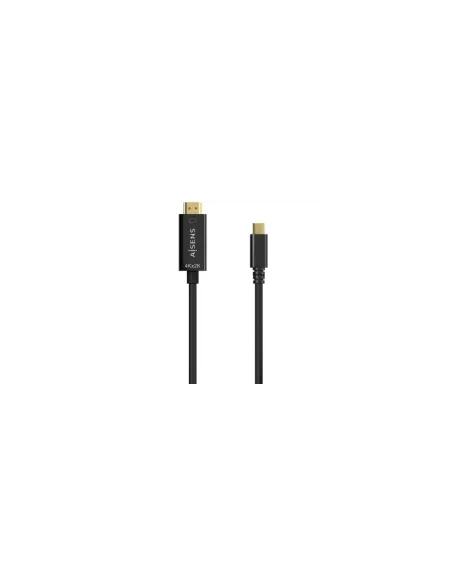 Cable Conversor HDMI 4K Aisens A109-0624/ USB Tipo-C Macho - HDMI Macho/ Hasta 27W/ 1250Mbps/ 1.8m/ Negro