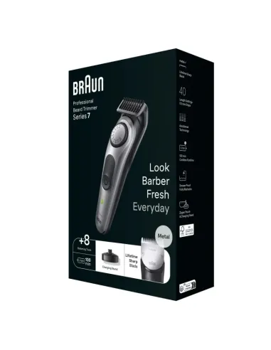 Braun BeardTrimmer 7 BT7420 depiladora para la barba Batería 40 2 cm Plata