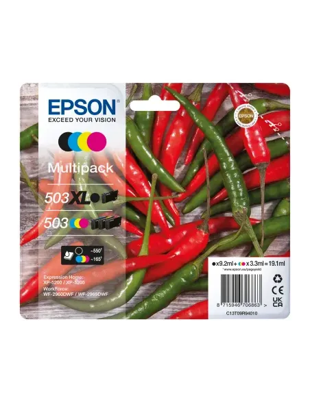 Epson C13T09R94010 cartucho de tinta 4 pieza(s) Original Alto rendimiento (XL) Negro, Cian, Magenta, Amarillo
