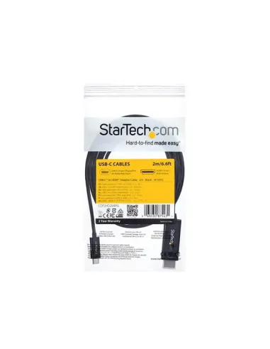 StarTech.com Cable Adaptador de 2m USB-C a HDMI 4K 60Hz - Negro - Cable USB Tipo C a HDMI - Cable Conversor de Vídeo USBC