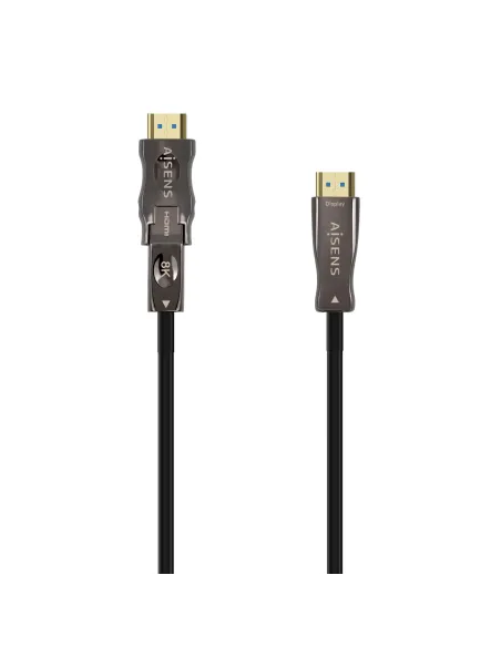 AISENS Cable Hdmi V2.1 AOC Desmontable Ultra Alta Velocidad   Hec 8K@60Hz 4K@120Hz 4 4 4 48Gbps, A M-D A M, Negro, 30M