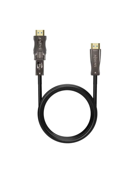 AISENS Cable Hdmi V2.1 AOC Desmontable Ultra Alta Velocidad   Hec 8K@60Hz 4K@120Hz 4 4 4 48Gbps, A M-D A M, Negro, 30M