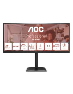 AOC E4 CU34E4CV pantalla para PC 86,4 cm (34") 3440 x 1440 Pixeles UltraWide Quad HD LCD Negro 2
