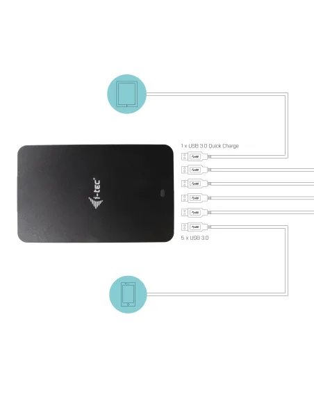 i-tec USB Smart Charger 6x USB-A Port 52W