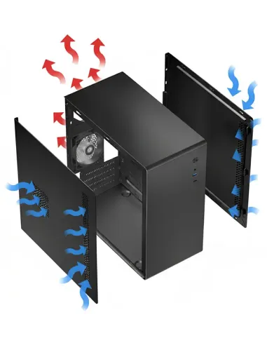 CoolBox CAJA MATX M640C USB-C 3.2 GEN1 FULLMETAL SIN FTE + 1 VENT. 90MM