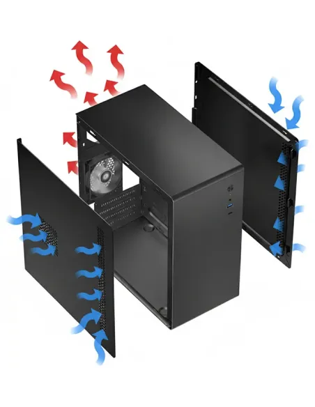 CoolBox CAJA MATX M640C USB-C 3.2 GEN1 FULLMETAL SIN FTE + 1 VENT. 90MM