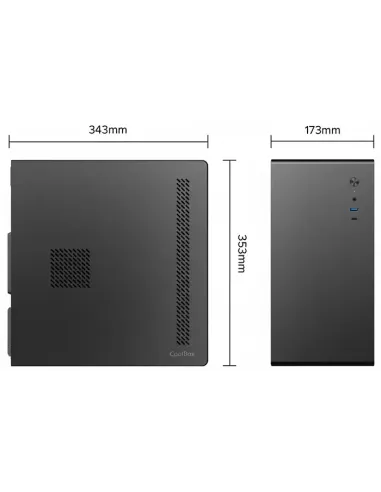 CoolBox CAJA MATX M640C USB-C 3.2 GEN1 FULLMETAL SIN FTE + 1 VENT. 90MM