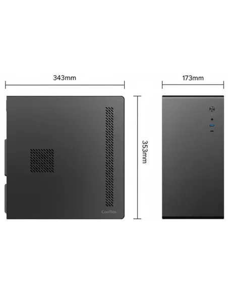 CoolBox CAJA MATX M640C USB-C 3.2 GEN1 FULLMETAL SIN FTE + 1 VENT. 90MM