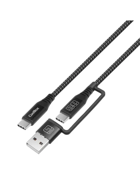 CoolBox CABLE USB-C + A   USB-C DATOS 10GBPS + CARGA RAPIDA 60W
